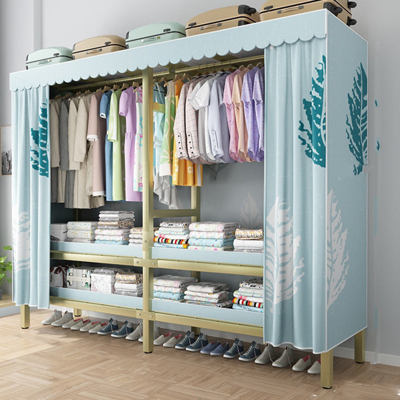 Foldable Freestanding Wardrobe Metal Frame Multifunctional Wardrobe
