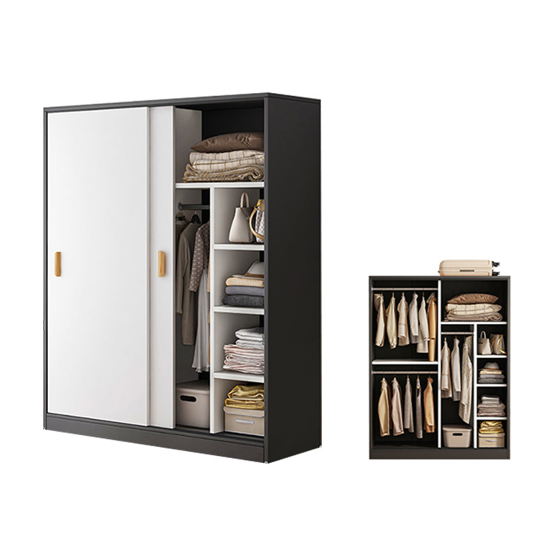 Contemporary Wood Frame Wardrobe Freestanding Wardrobe with 2 Soft Close Doors