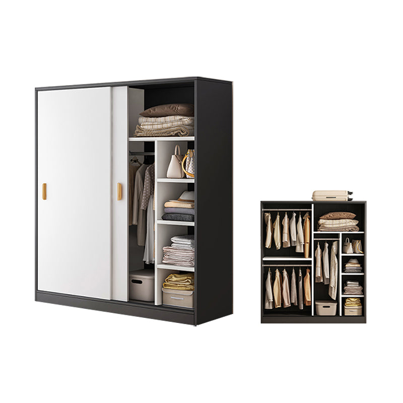 Contemporary Wood Frame Wardrobe Freestanding Wardrobe with 2 Soft Close Doors
