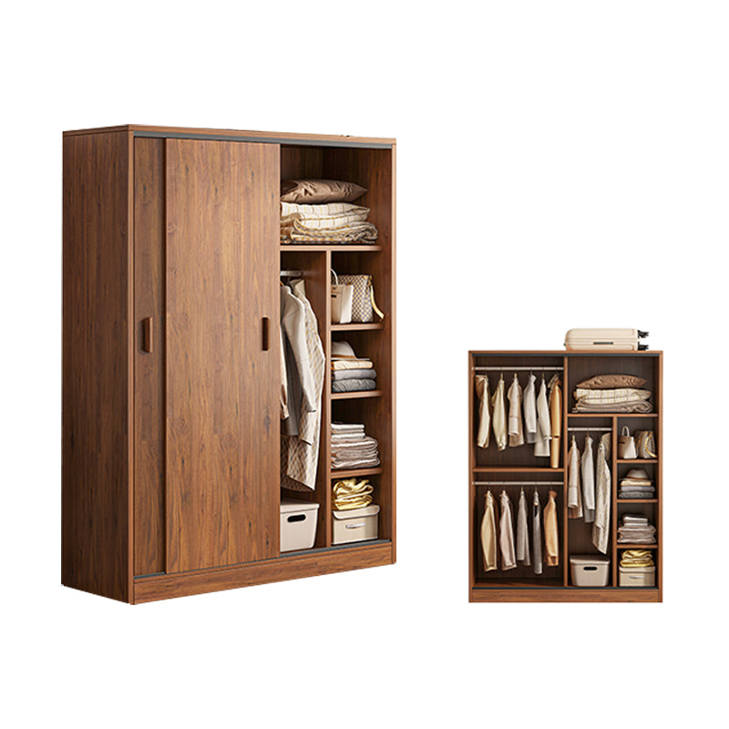 Contemporary Wood Frame Wardrobe Freestanding Wardrobe with 2 Soft Close Doors