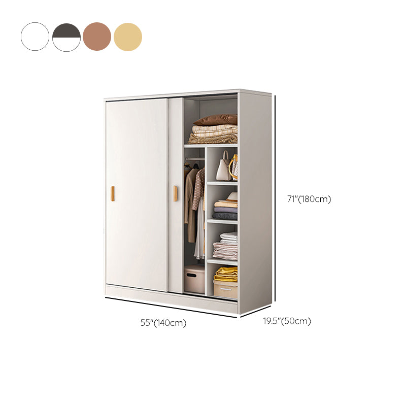 Contemporary Wood Frame Wardrobe Freestanding Wardrobe with 2 Soft Close Doors