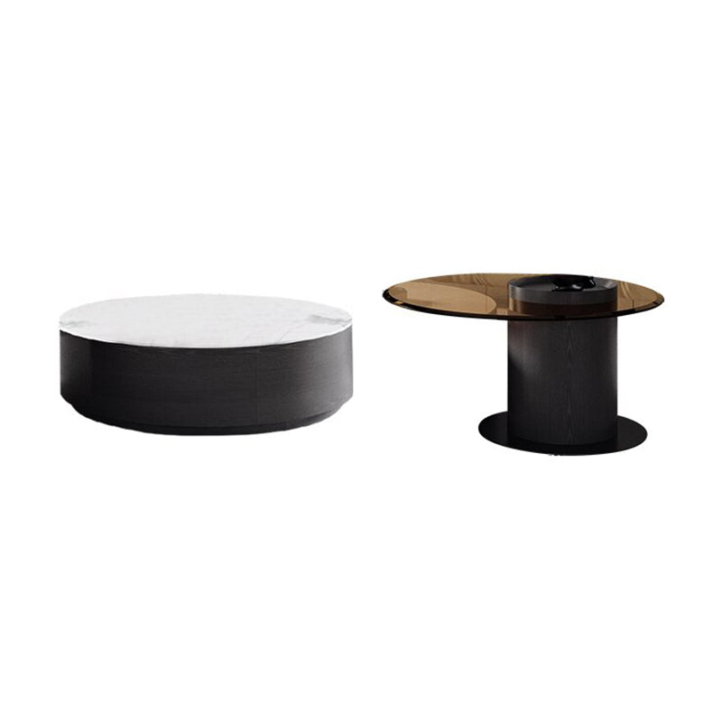 Slate Coffee Table Frame 2 Piece Nesting Tables with Storage Drawer