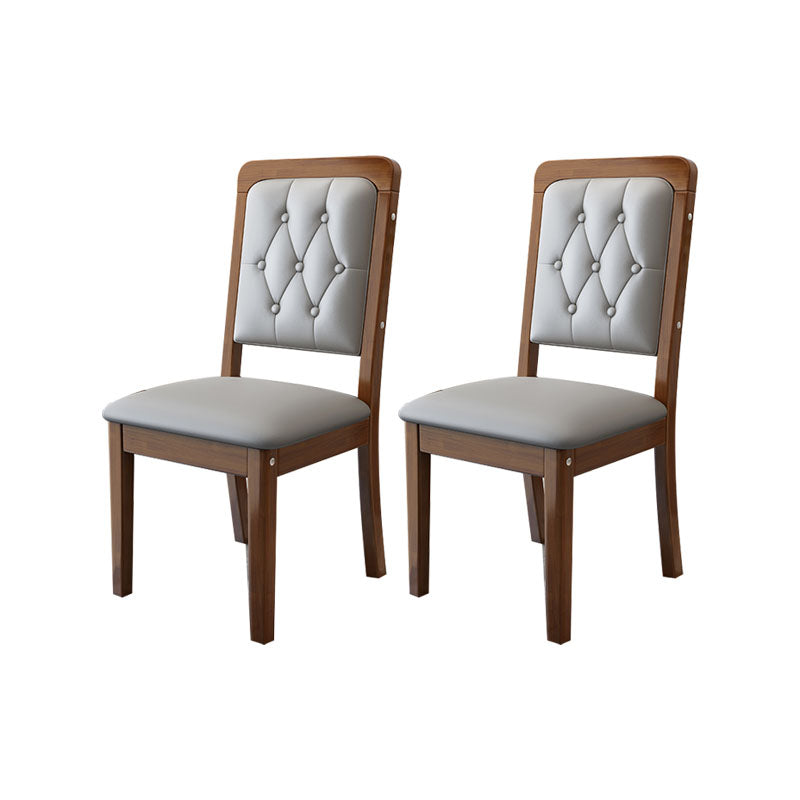 Modern Tufted Dining Chair Open Back Armless Chair for Dining Room