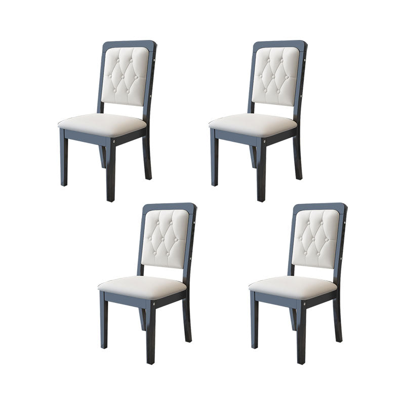 Modern Tufted Dining Chair Open Back Armless Chair for Dining Room