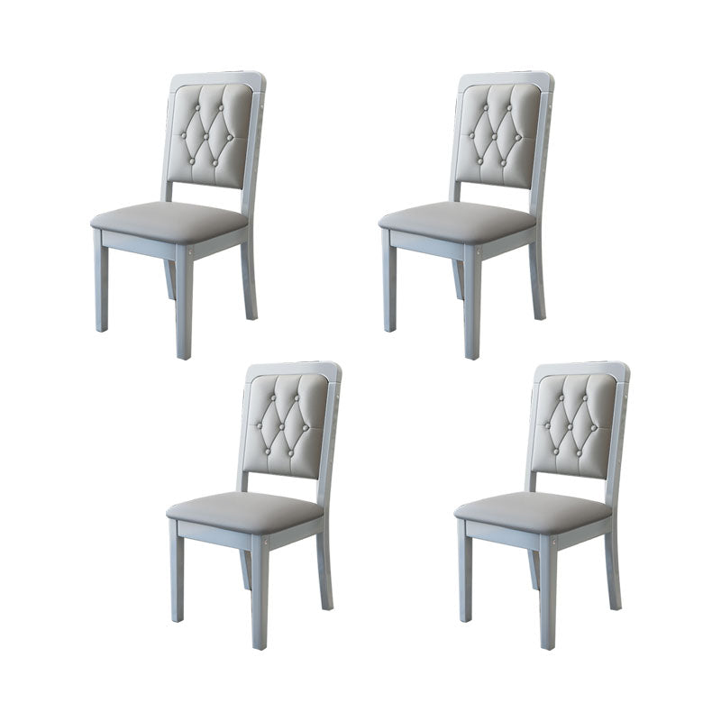 Modern Tufted Dining Chair Open Back Armless Chair for Dining Room