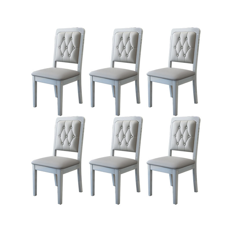 Modern Tufted Dining Chair Open Back Armless Chair for Dining Room