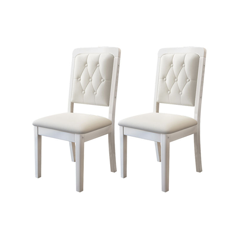 Modern Tufted Dining Chair Open Back Armless Chair for Dining Room
