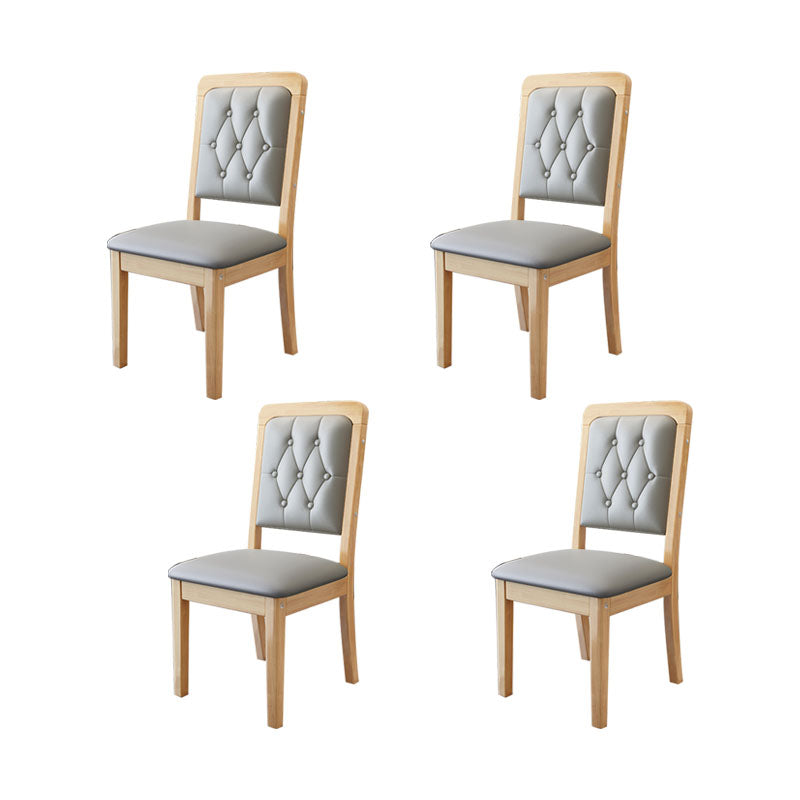 Modern Tufted Dining Chair Open Back Armless Chair for Dining Room