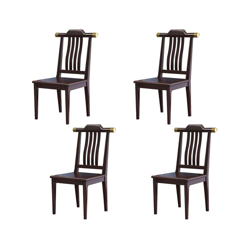 Industrial Kitchen Dining Chair Solid Wood Slat Back Armless Chair