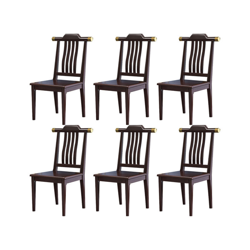 Industrial Kitchen Dining Chair Solid Wood Slat Back Armless Chair