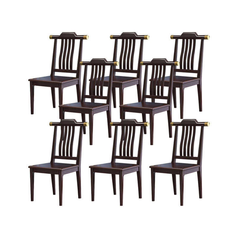 Industrial Kitchen Dining Chair Solid Wood Slat Back Armless Chair