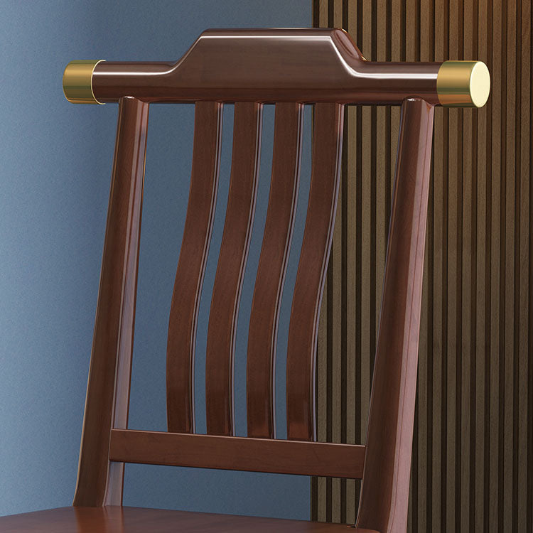 Industrial Kitchen Dining Chair Solid Wood Slat Back Armless Chair