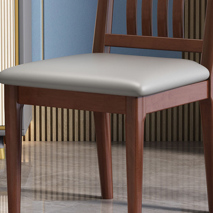 Industrial Kitchen Dining Chair Solid Wood Slat Back Armless Chair