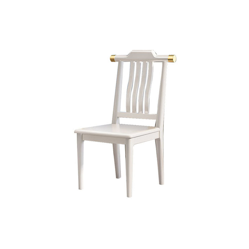 Industrial Kitchen Dining Chair Solid Wood Slat Back Armless Chair