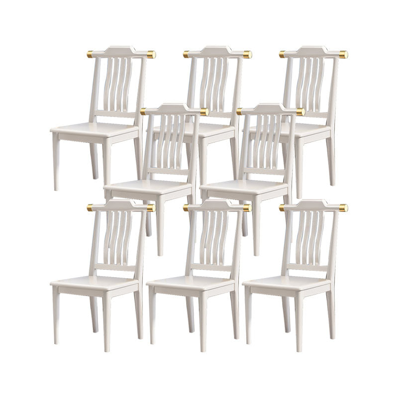Industrial Kitchen Dining Chair Solid Wood Slat Back Armless Chair