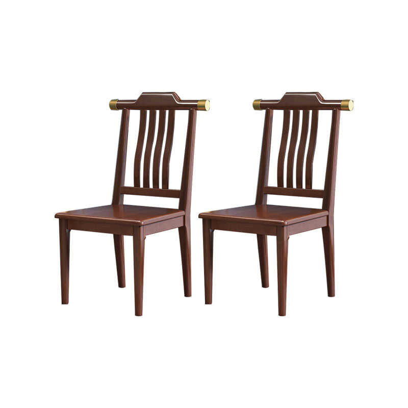 Industrial Kitchen Dining Chair Solid Wood Slat Back Armless Chair