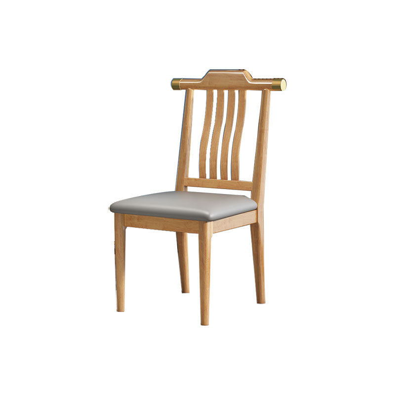 Industrial Kitchen Dining Chair Solid Wood Slat Back Armless Chair