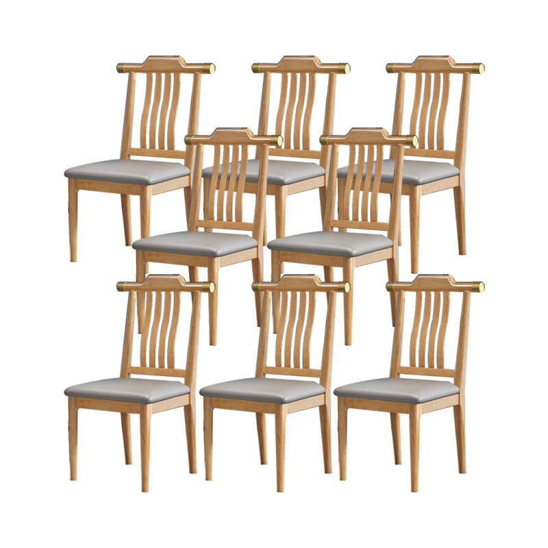 Industrial Kitchen Dining Chair Solid Wood Slat Back Armless Chair