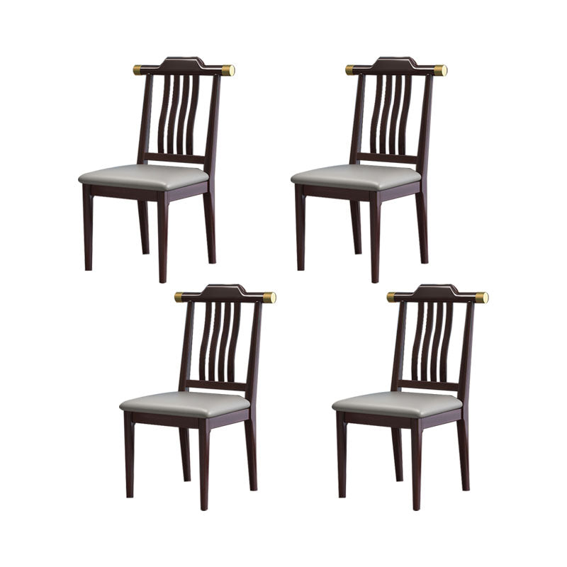 Industrial Kitchen Dining Chair Solid Wood Slat Back Armless Chair