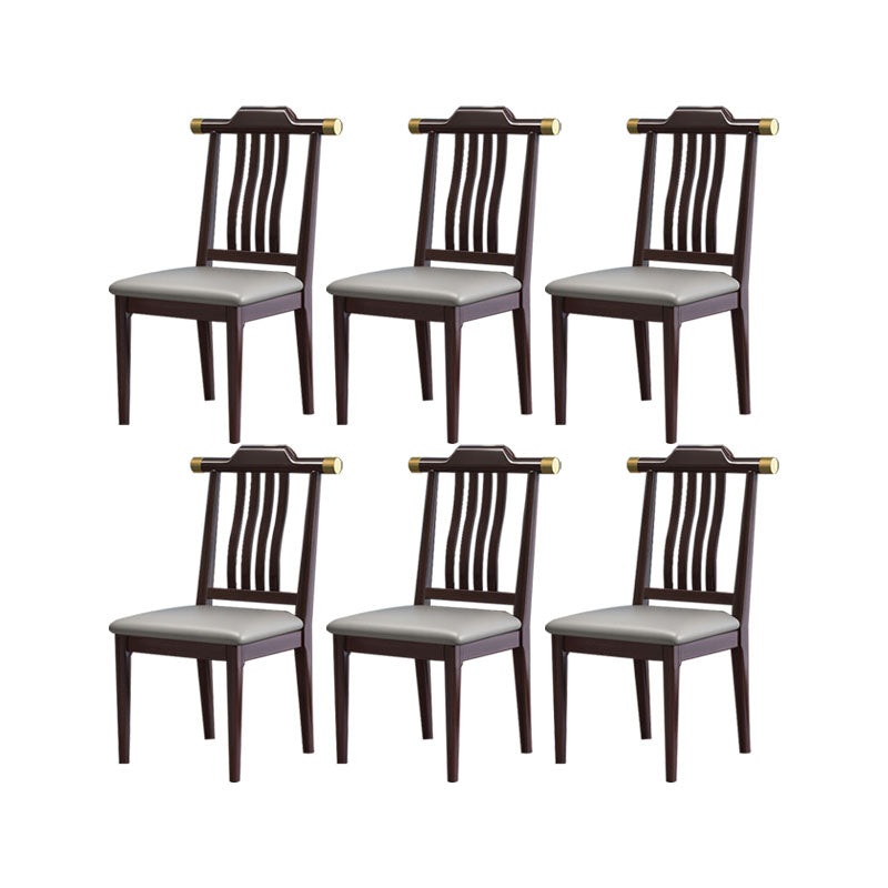 Industrial Kitchen Dining Chair Solid Wood Slat Back Armless Chair