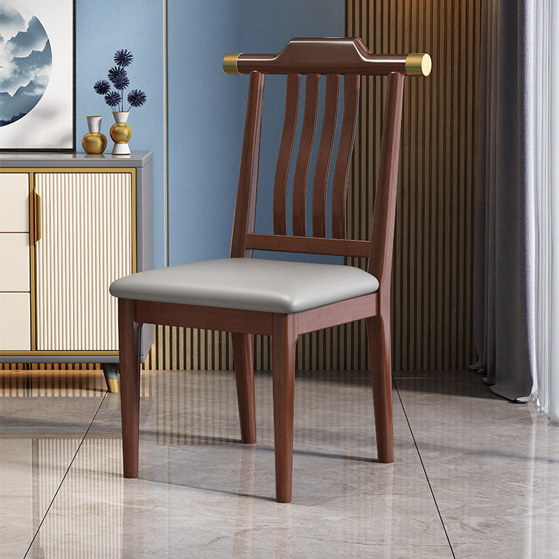 Industrial Kitchen Dining Chair Solid Wood Slat Back Armless Chair