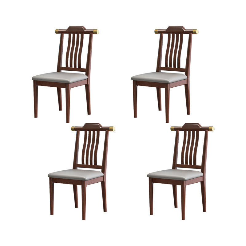 Industrial Kitchen Dining Chair Solid Wood Slat Back Armless Chair