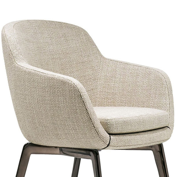Upholstered Kitchen Dining Chairs Industrial Style Dining Chair with Black Legs