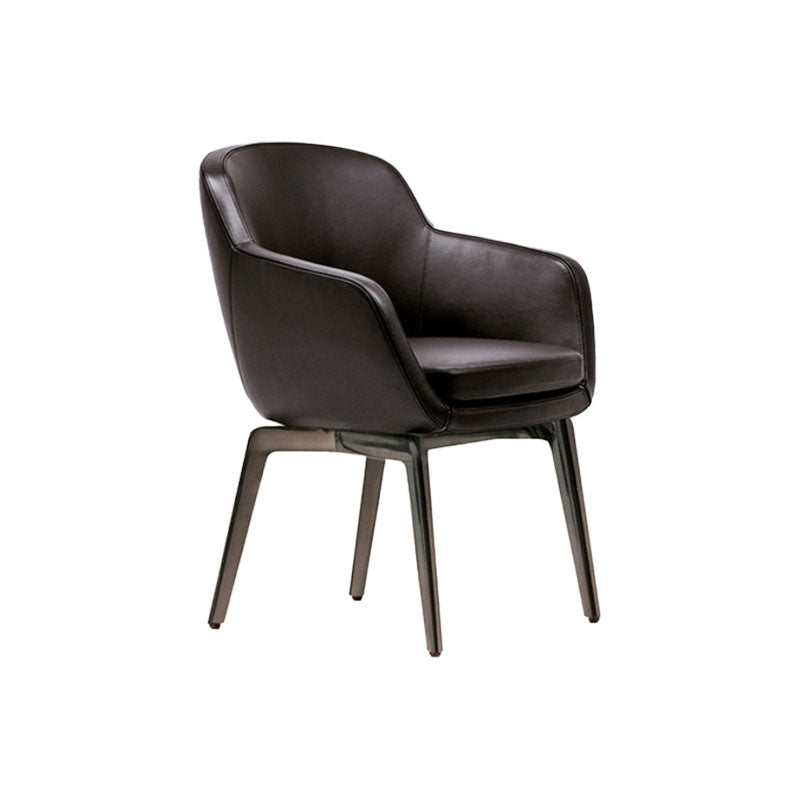 Upholstered Kitchen Dining Chairs Industrial Style Dining Chair with Black Legs