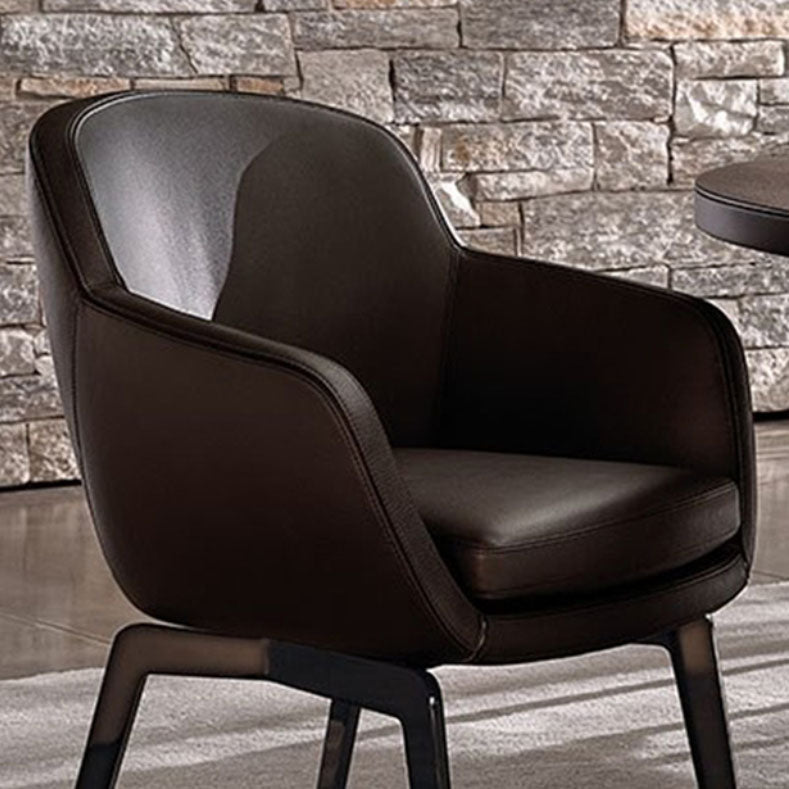 Upholstered Kitchen Dining Chairs Industrial Style Dining Chair with Black Legs