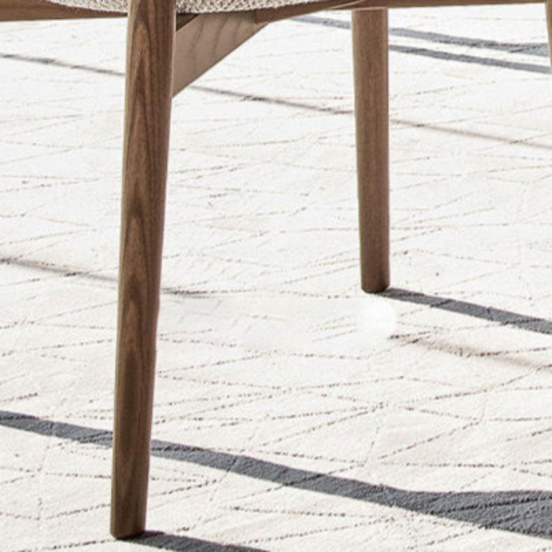 Upholstered Arm Chair Modern Style Open Back Dining Chair with Wood Legs