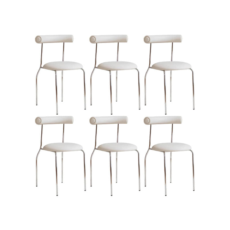 Contemporary Armless Dining Chair Home Silver Leg Dining Chair