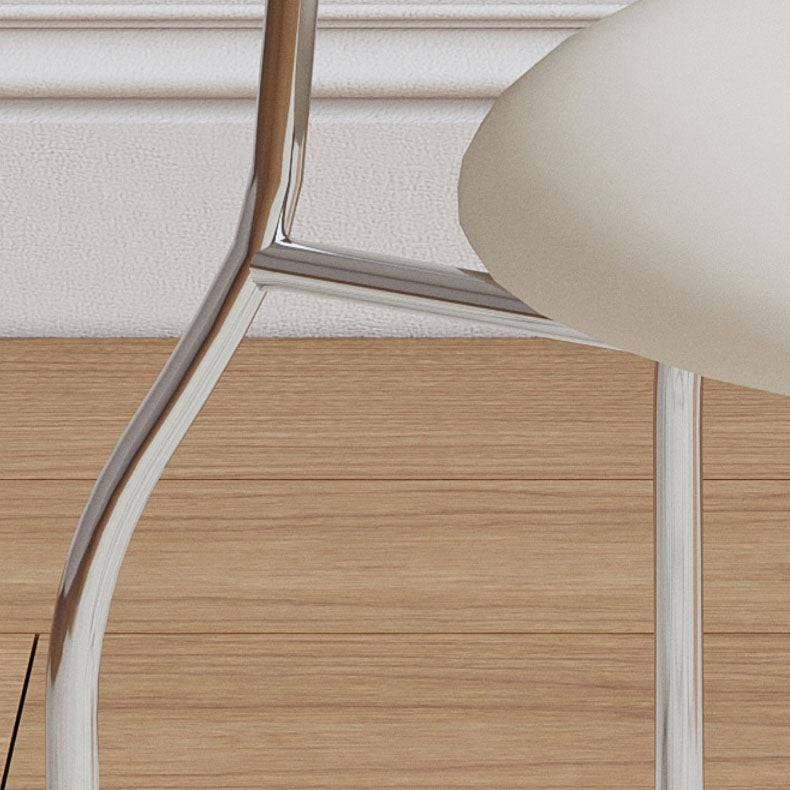 Contemporary Armless Dining Chair Home Silver Leg Dining Chair