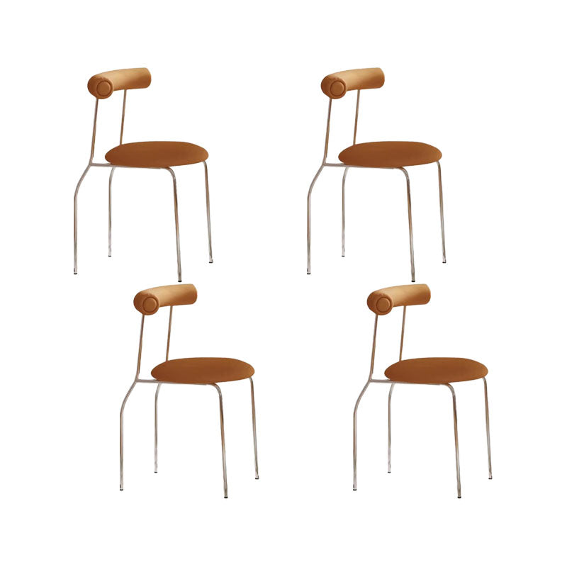 Contemporary Armless Dining Chair Home Silver Leg Dining Chair