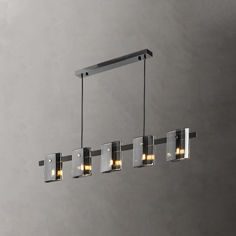 5/6-Light Modernism Black Ceiling Light LED Island Lighting for Dining Table