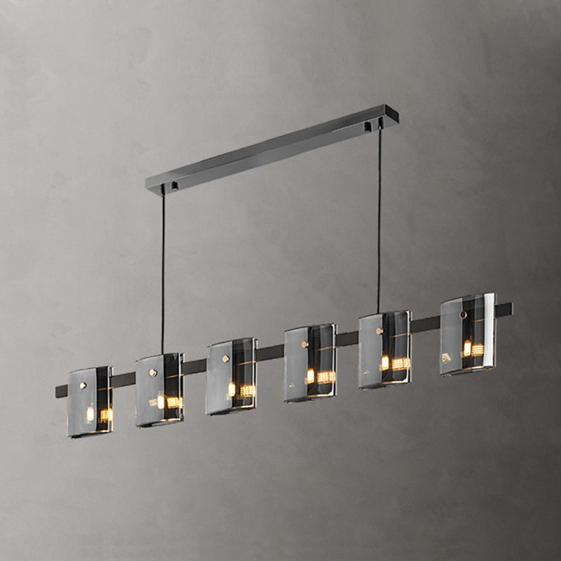 5/6-Light Modernism Black Ceiling Light LED Island Lighting for Dining Table