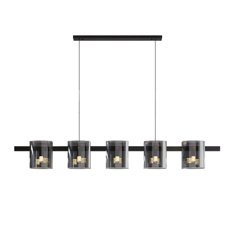 5/6-Light Modernism Black Ceiling Light LED Island Lighting for Dining Table