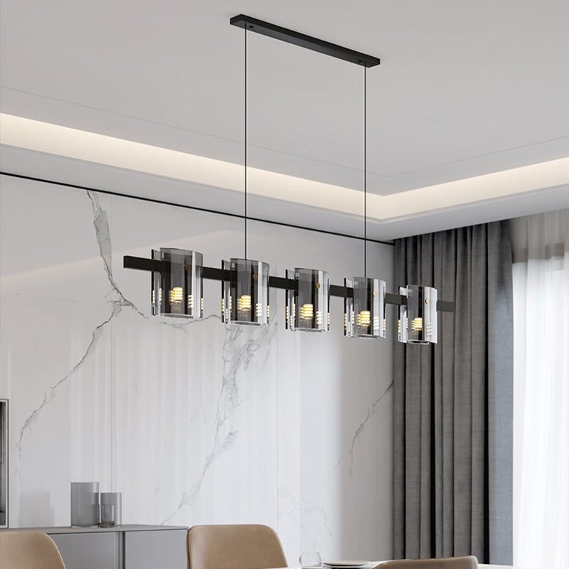 5/6-Light Modernism Black Ceiling Light LED Island Lighting for Dining Table