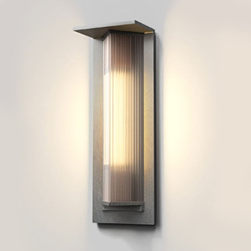 Contemporary Wall Sconce Black Outdoor Wall Light Fixture with Metal