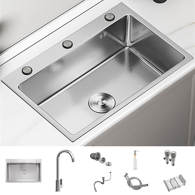Modern Kitchen Sink Stainless Rectangular Kitchen Sink with Pull-out Faucet