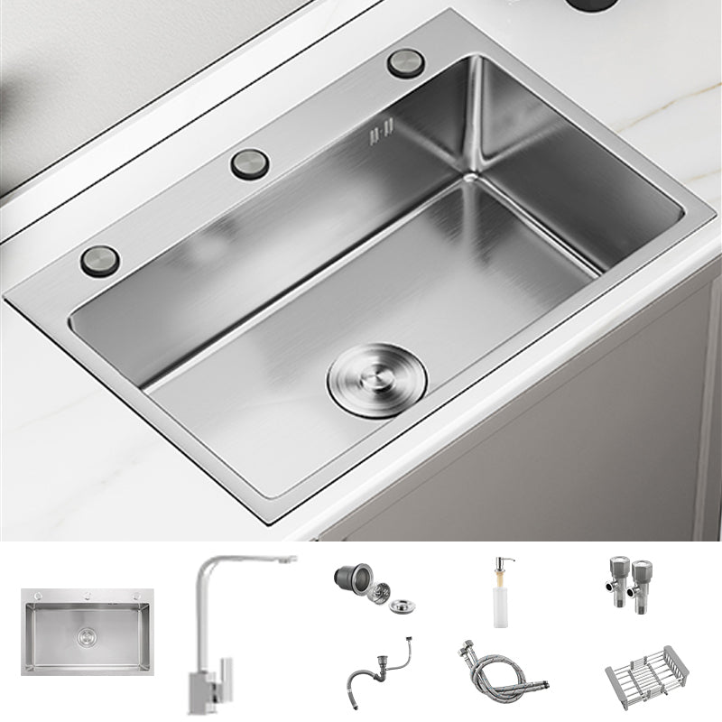 Modern Kitchen Sink Stainless Rectangular Kitchen Sink with Pull-out Faucet