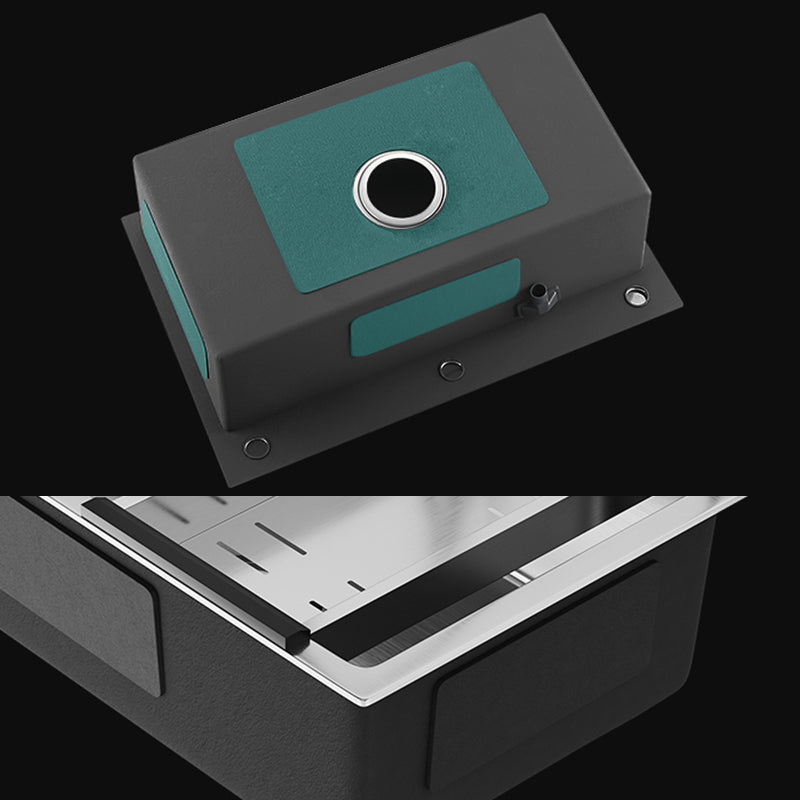 Modern Kitchen Sink Stainless Rectangular Kitchen Sink with Pull-out Faucet