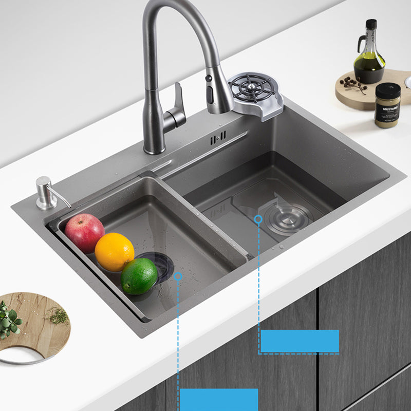 Modern Kitchen Sink Stainless Rectangular Faucet Kitchen Sink