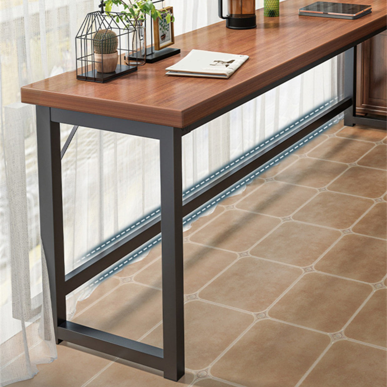 Modern Metal Frame Bar Table Set 1/5 Pcs Rectangle Bar Table and Backless Stools