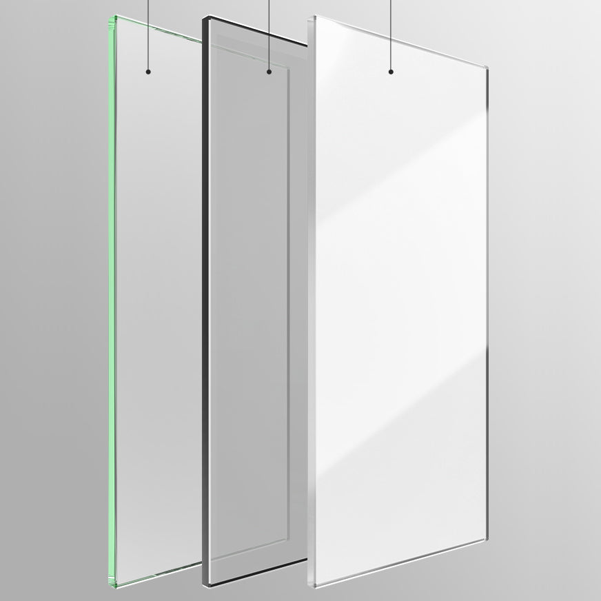 Silver and Black Shower Enclosure Clear Tempered Glass Shower Stall