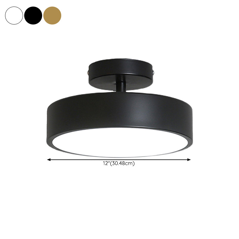 Contemporary Ceiling Light Fixture Drum Metal Semi Flush Mount for Corridor