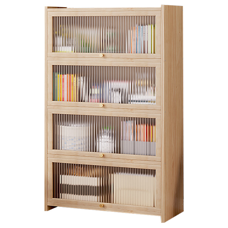 Natural Contemporary Cabinet, Solid Wood Accent Cabinet with Doors