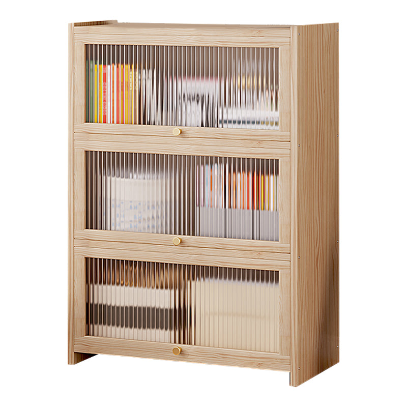 Natural Contemporary Cabinet, Solid Wood Accent Cabinet with Doors