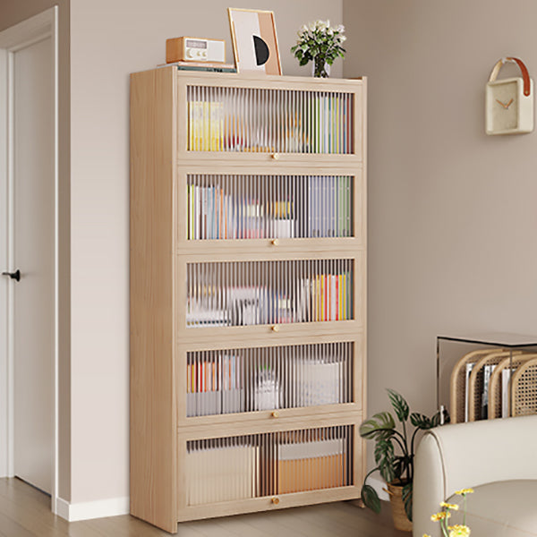 Natural Contemporary Cabinet, Solid Wood Accent Cabinet with Doors