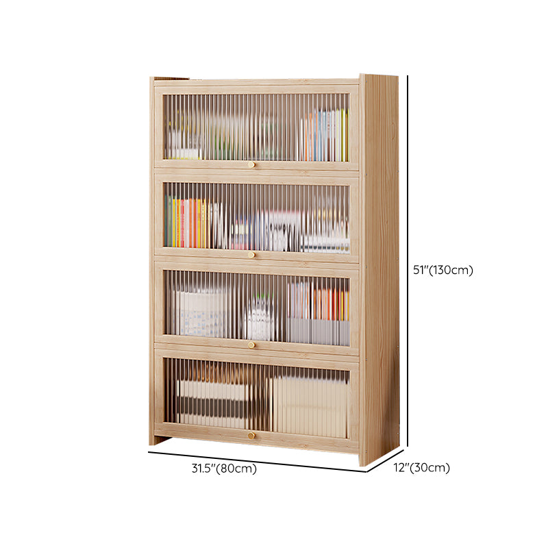Natural Contemporary Cabinet, Solid Wood Accent Cabinet with Doors
