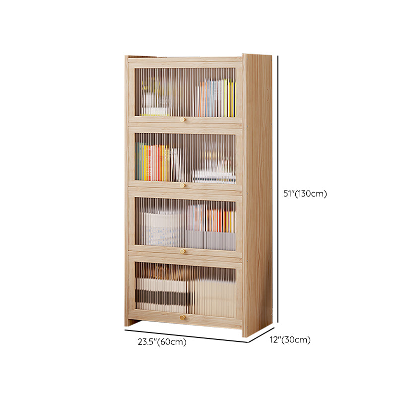 Natural Contemporary Cabinet, Solid Wood Accent Cabinet with Doors